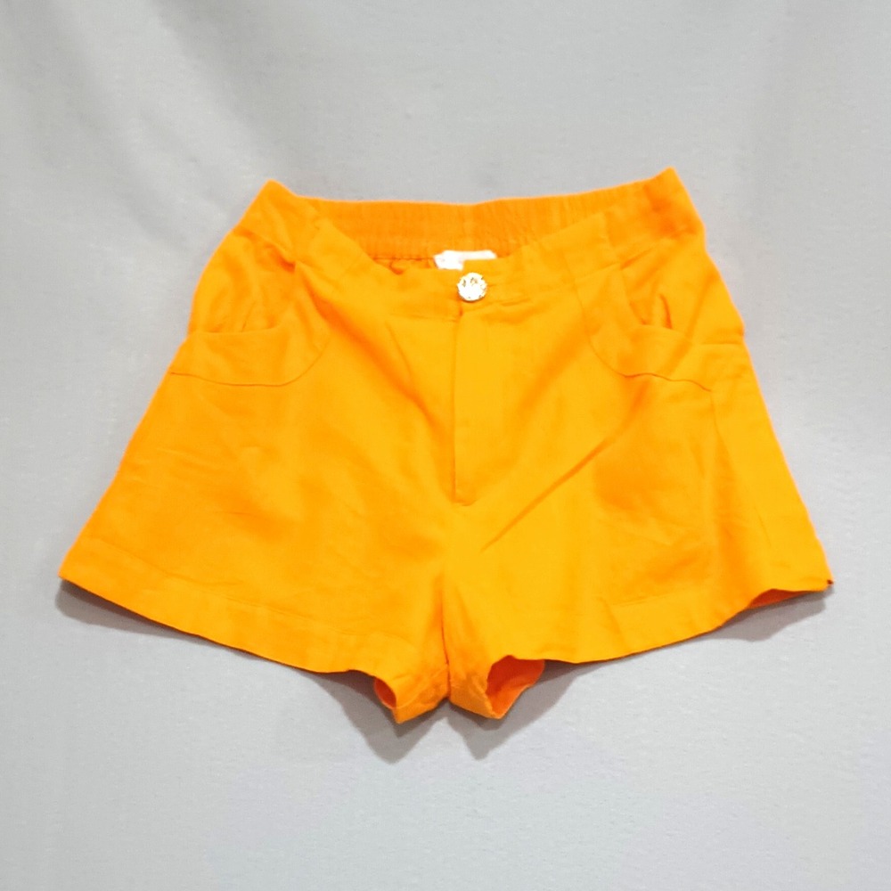 House of Harlow 1960 Orange Pull On Elastic Waist Shorts Pockets Chino S